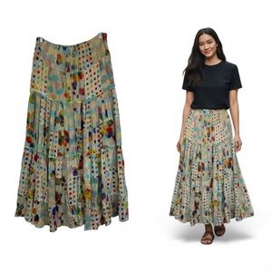 El Rodeo Patchwork Tiered Skirt S